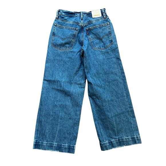 Levi's Premium Women XL Straight XL Droit Baggy Wide Leg Jeans Blue 25